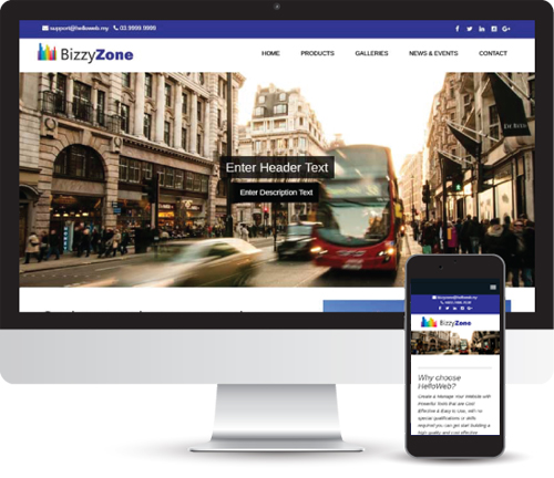 BizzyZone, Free Web Builder Malaysia, Web Design By HelloWeb