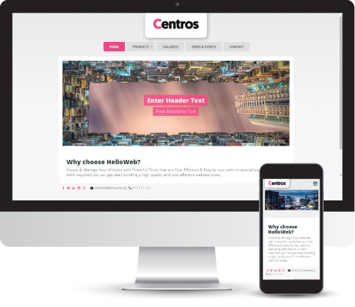 Centros, Web Builder, Web Design By HelloWeb